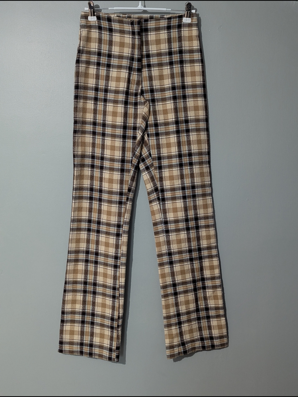 90s Grunge Vintage Junior Plaid High-Rise Straight Leg Pants Dark Academia - Picture 2 of 12